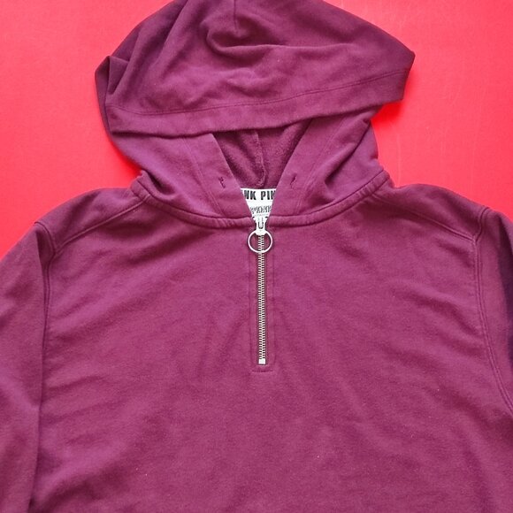 PINK Victoria's Secret hoodie 1/4 zipper purple women's size XS - Picture 2 of 5